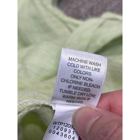 J.Jill Women Love Linen Peplum Back Tunic top sz large Button Up Pintuck Pleated - Picture 12 of 12